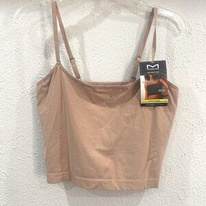 Maidenform NWT, Seamless Smoothing Cropped Cami, nude, 3X w/built in shelf bra.
